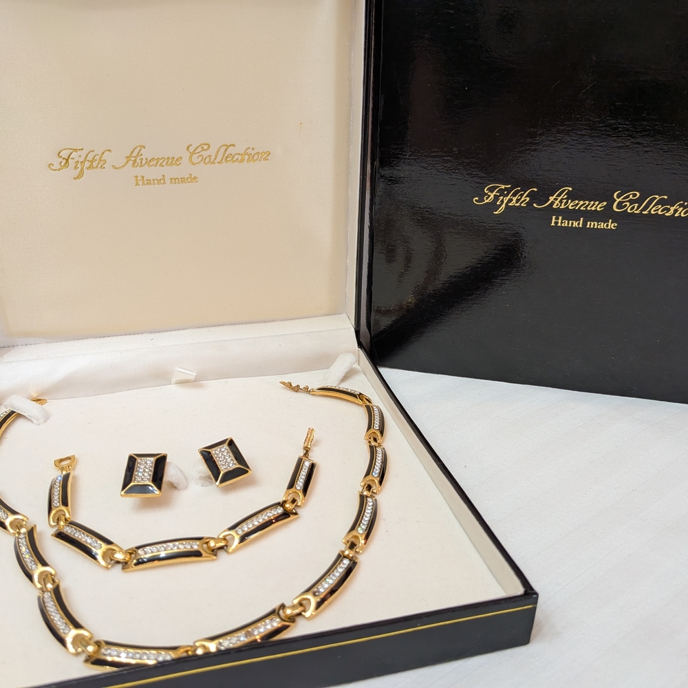 Gold and Black Jewelry Set